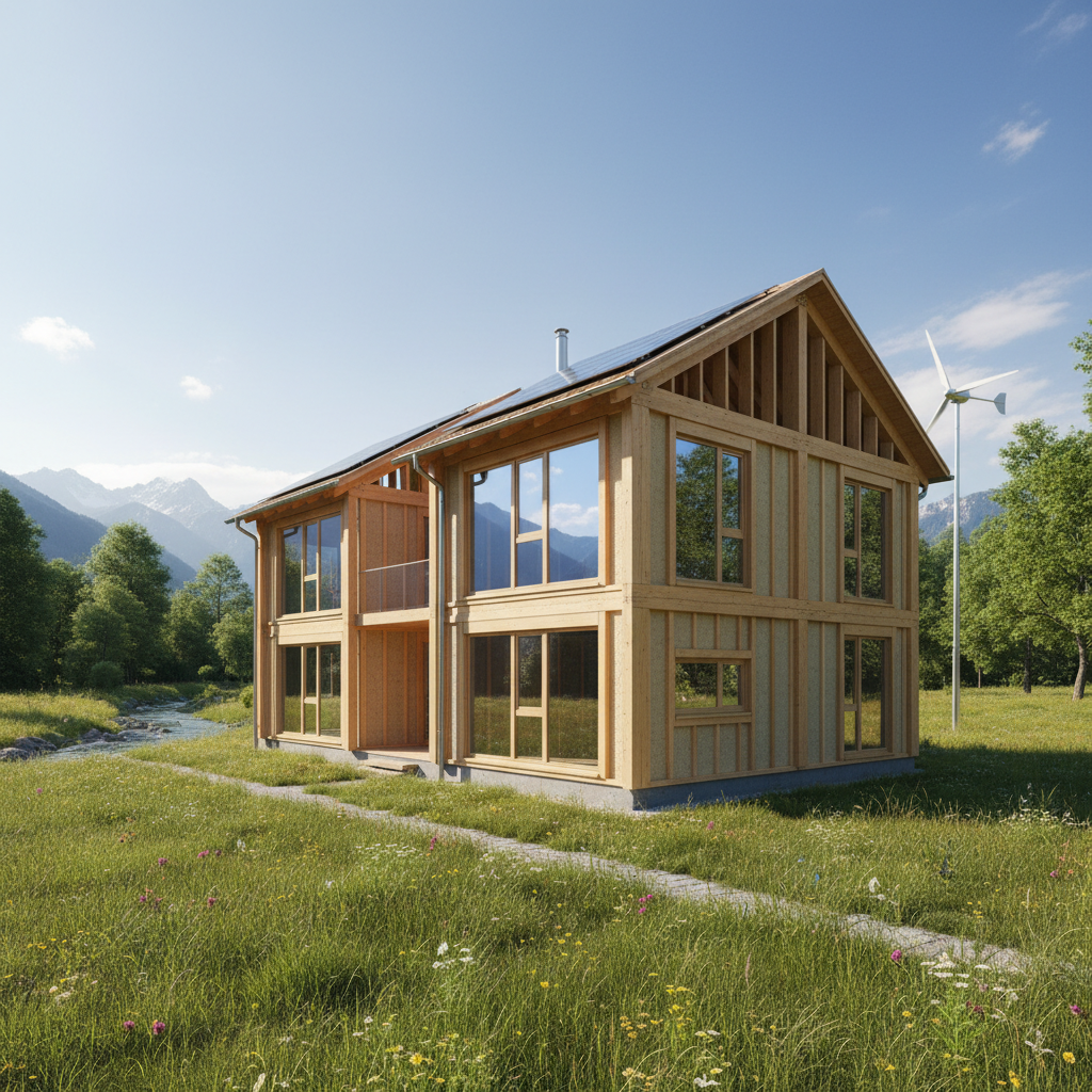 Realistische foto passend bij Houtskeletbouw: Duurzaam en energiezuinig bouwen met ModuleHome voor w